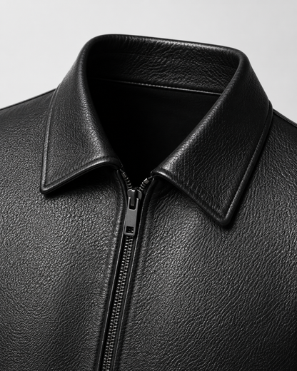 Veste Cuir Homme | Fermeture Éclair | Coupe Droite