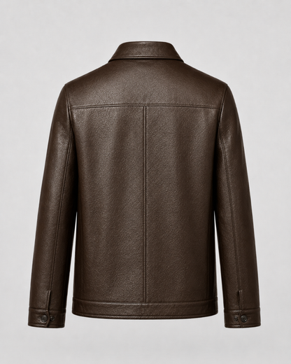 Veste Cuir Homme | Fermeture Éclair | Coupe Droite