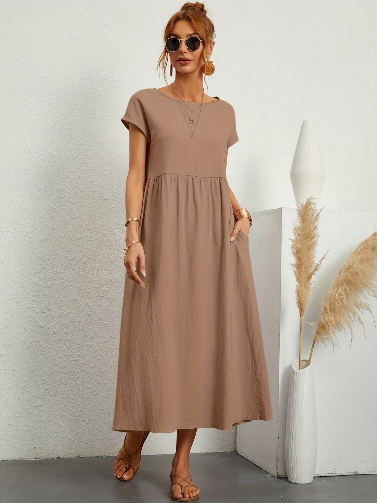 Camille - Robe femme élégante - Col rond - Coupe flatteuse