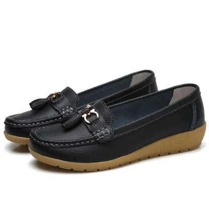 Chaussures orthopédiques femme cuir à enfiler confortables