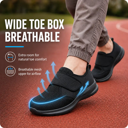 Chaussures orthopédiques larges femme semelle coussinée antidérapante pour pieds gonflés