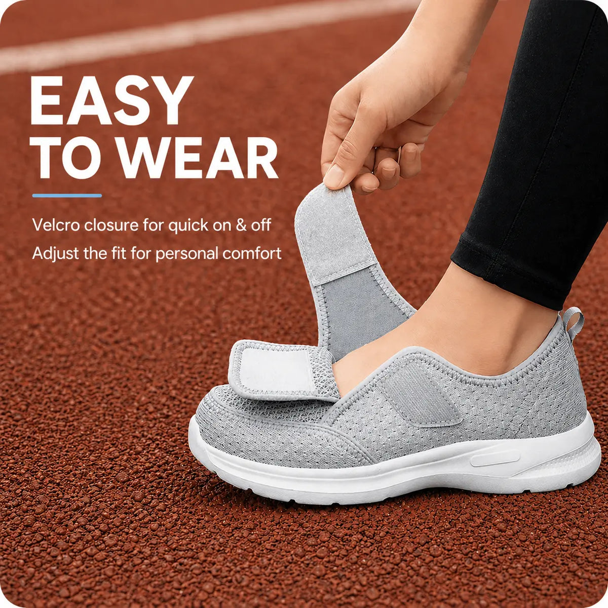 Chaussures orthopédiques larges femme semelle coussinée antidérapante pour pieds gonflés