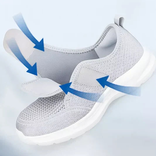 Chaussures orthopédiques larges femme semelle coussinée antidérapante pour pieds gonflés
