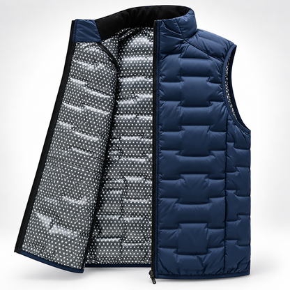 Piumino smanicato da uomo | Ultral leggero, impermeabile | Imbottitura in piuma