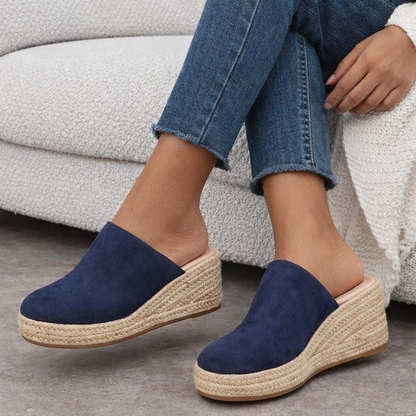 Mules Compensées Femme | Style Espadrille | Confort & Élégance
