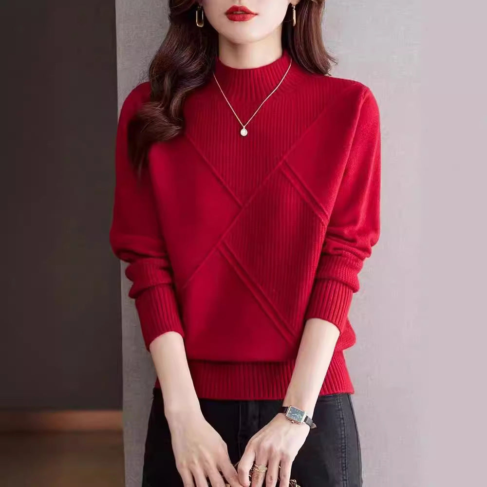 Pull femme | Col roulé, manches longues | Tricot chaud