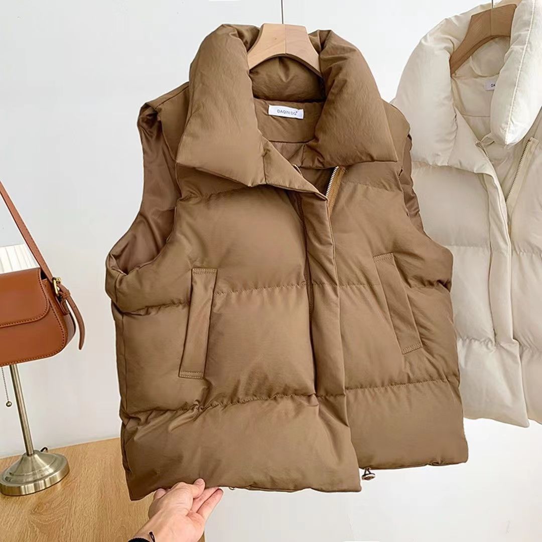 Gilet matelassé court femme oversize automne hiver