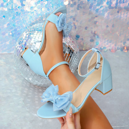 Sandales femme été | Nœud papillon, chaîne perle, bride unique