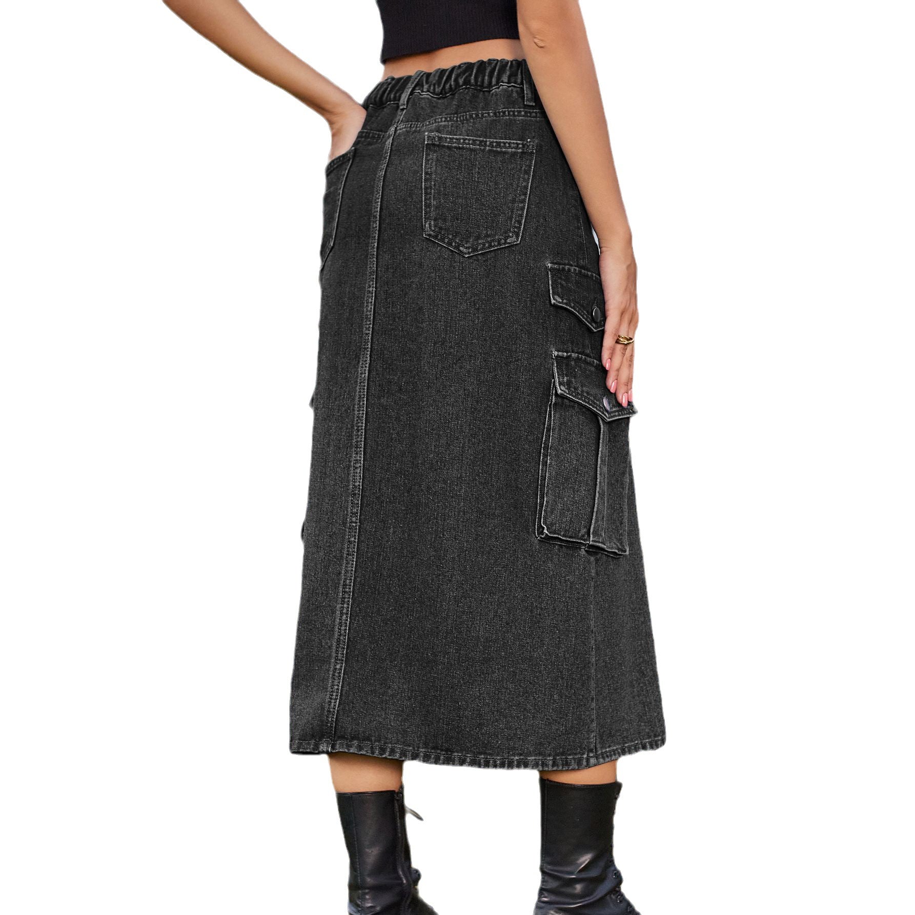 Jupe cargo pour femmes avec poches pratiques et coupe haute Chic und Stil-Short en jean-PARIS FEMME