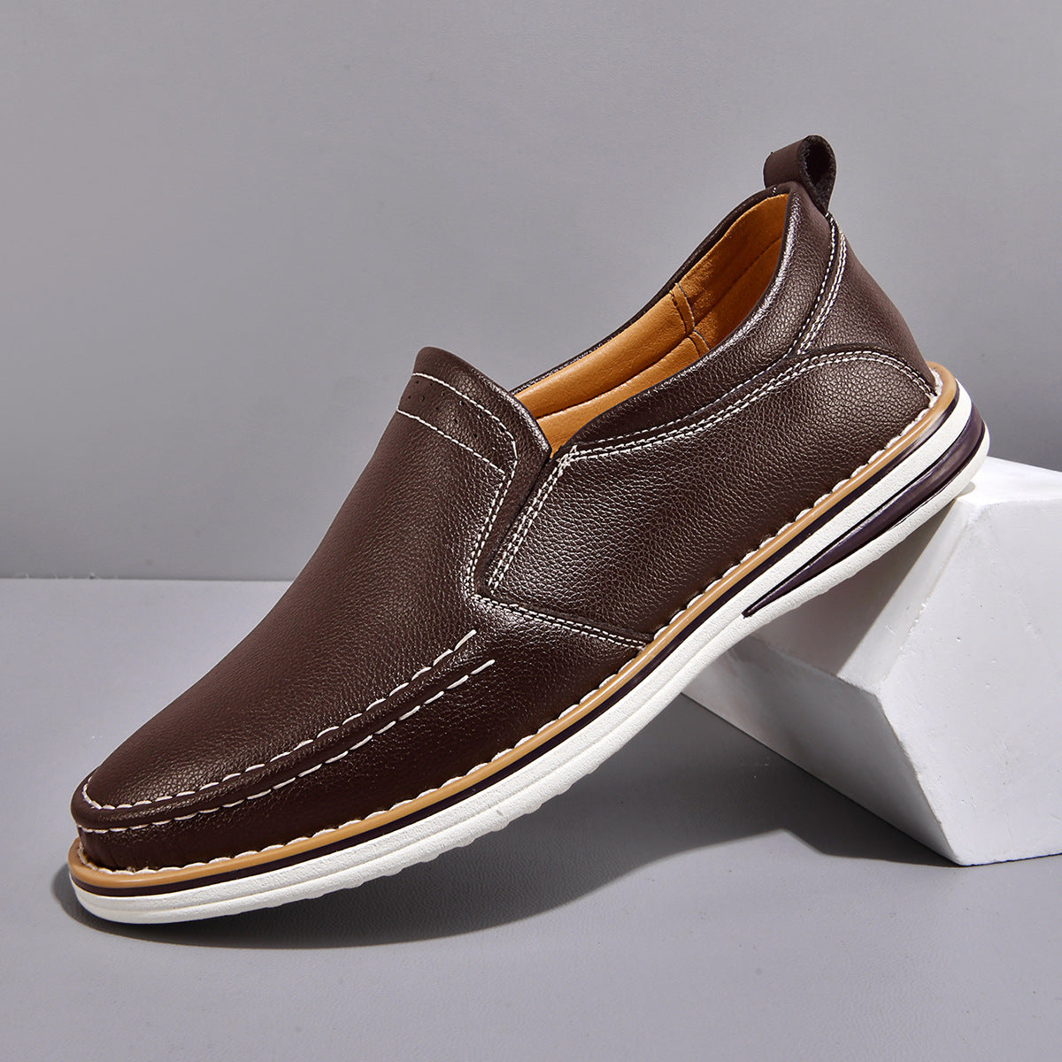 Mocassins Cuir Homme | Confort Souple | Noir, Marron, Bleu