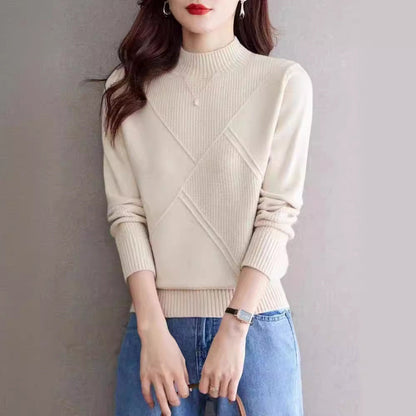 Pull femme | Col roulé, manches longues | Tricot chaud