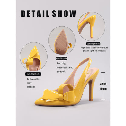 Sandales mariage ivoire strass nœud talon aiguille bout pointu bride arrière