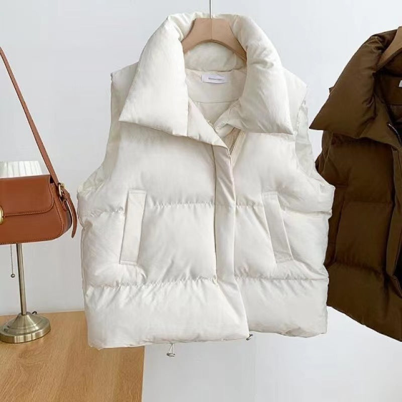 Gilet matelassé court femme oversize automne hiver