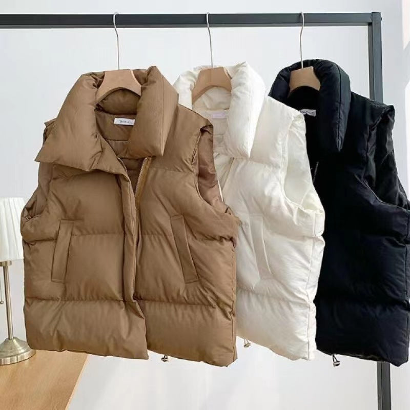Gilet matelassé court femme oversize automne hiver