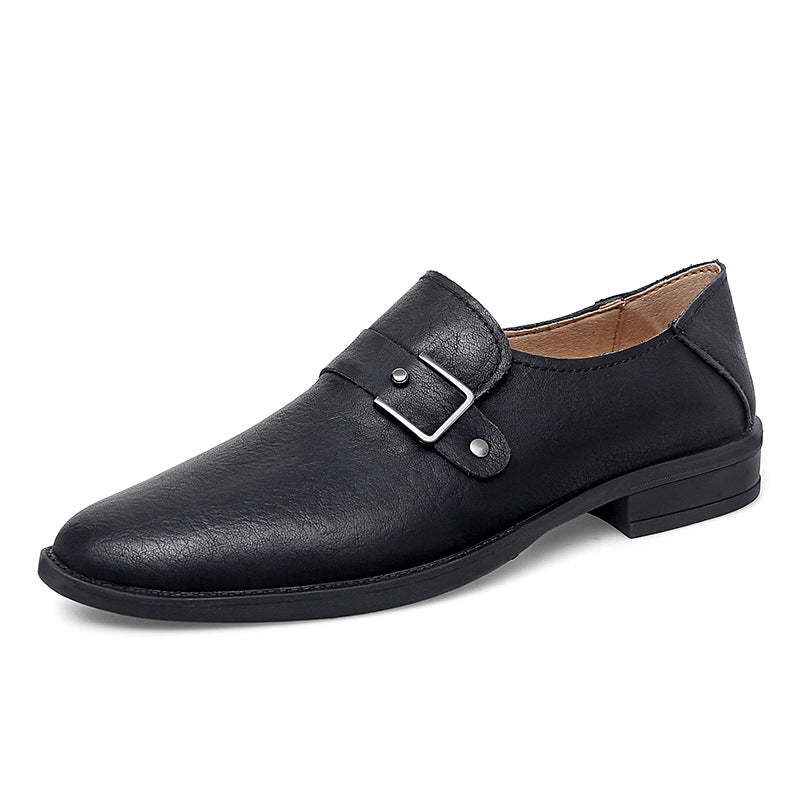 Mocassins cuir hommes | Boucle, élégant | Noir, blanc, kaki