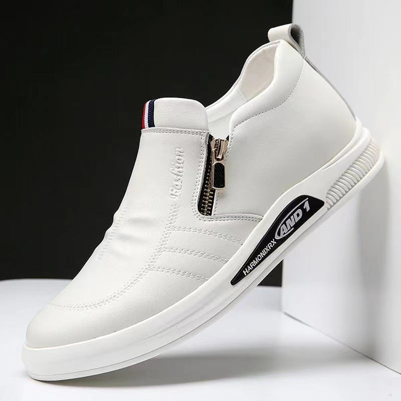 Mocassins en cuir pour homme | Noir et blanc | Fermeture éclair