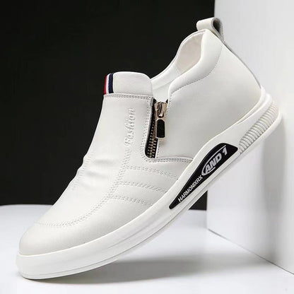 Mocassins en cuir pour homme | Noir et blanc | Fermeture éclair