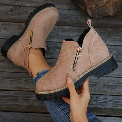 Bottines femme fourrées imperméables semelle antidérapante automne hiver