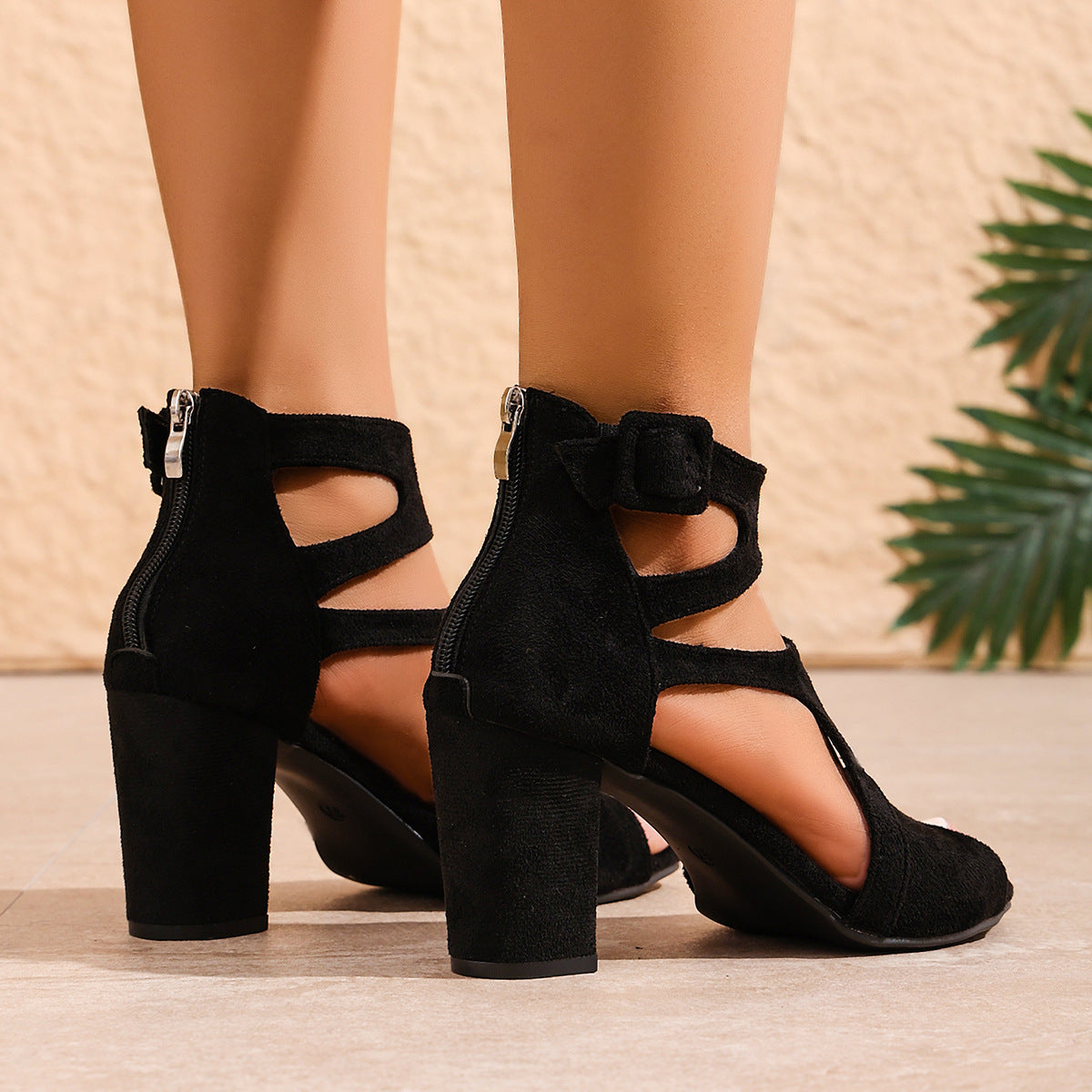 Bottines femme ajourées | Talon haut, fermeture éclair