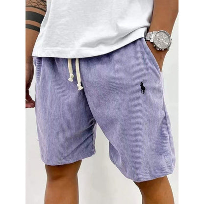 Short homme décontracté | Velours côtelé, taille élastique | Coupe ample