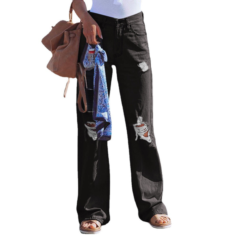 Jeans évasés pour femmes dans un style Destroyed tendance avec taille haute Chic und Stil-Jeans-PARIS FEMME