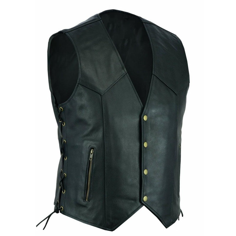 Veste de Moto en Cuir Premium - Style Fort - Confort Optimal