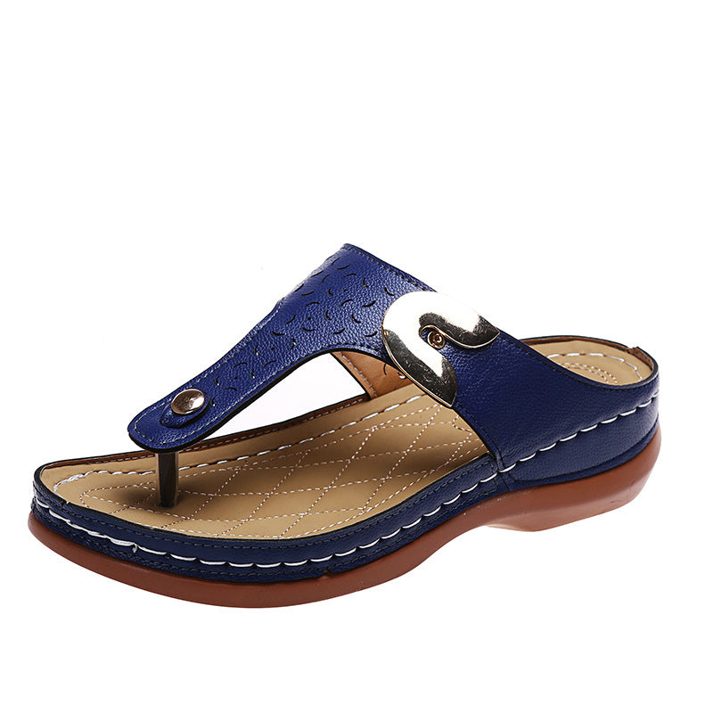 Sandales Compensées | Style Romain, Décor Métal | Plusieurs Coloris