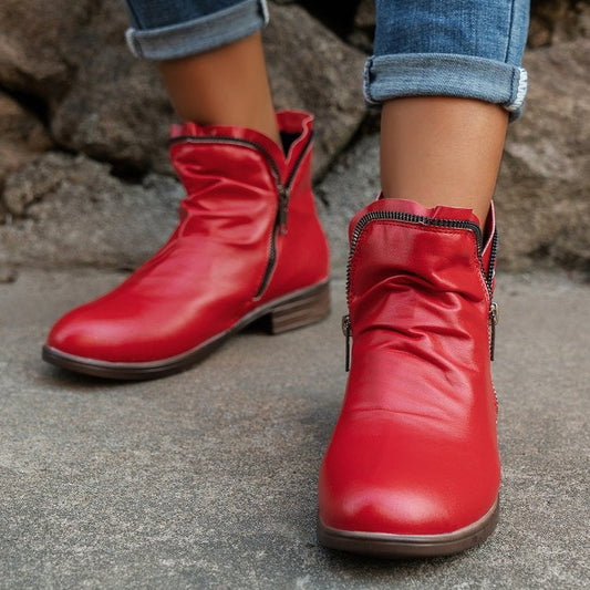 Bottes zippées en cuir durable pour femmes - Birgitta-Chaussures-PARIS FEMME