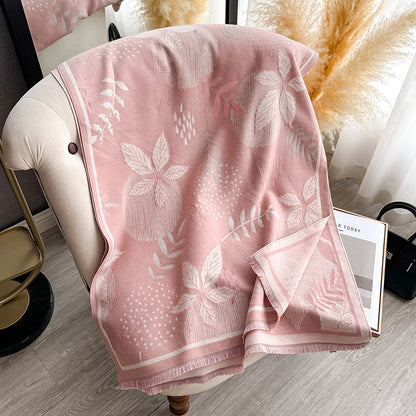Écharpe femme imitation cachemire épaisse motif floral châle automne hiver 185x65cm