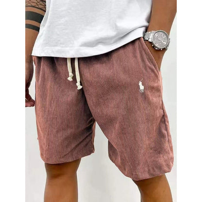Short homme décontracté | Velours côtelé, taille élastique | Coupe ample