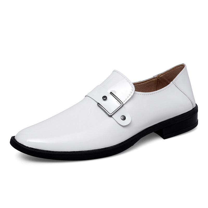 Mocassins cuir hommes | Boucle, élégant | Noir, blanc, kaki