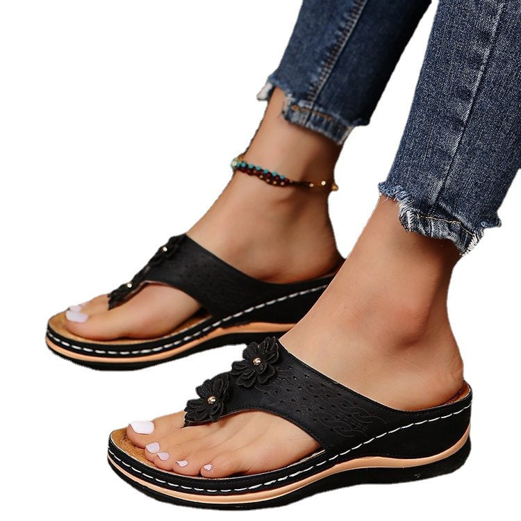 Tongs femme | Semelle épaisse, Talon compensé | Grande taille