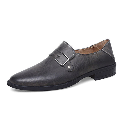 Mocassins cuir hommes | Boucle, élégant | Noir, blanc, kaki