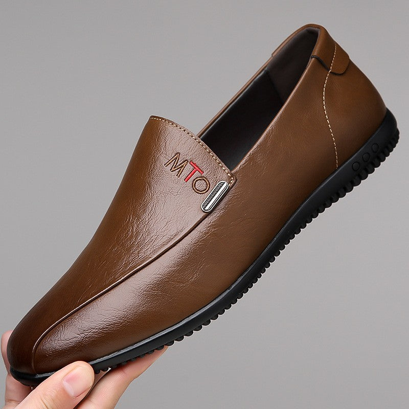 Chaussures de cuir pour hommes | Mocassins sans lacets, semelle antidérapante