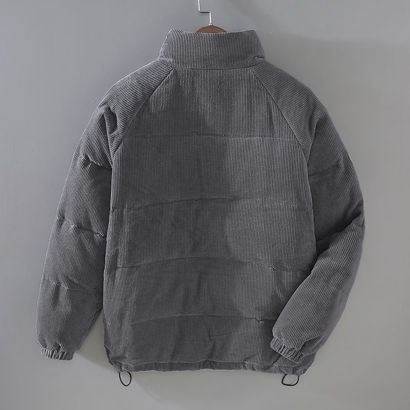 Veste Puffer Velours Côtelé Homme - Chaude - Boutons Pression