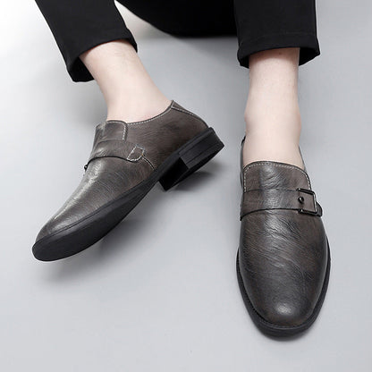Mocassins cuir hommes | Boucle, élégant | Noir, blanc, kaki