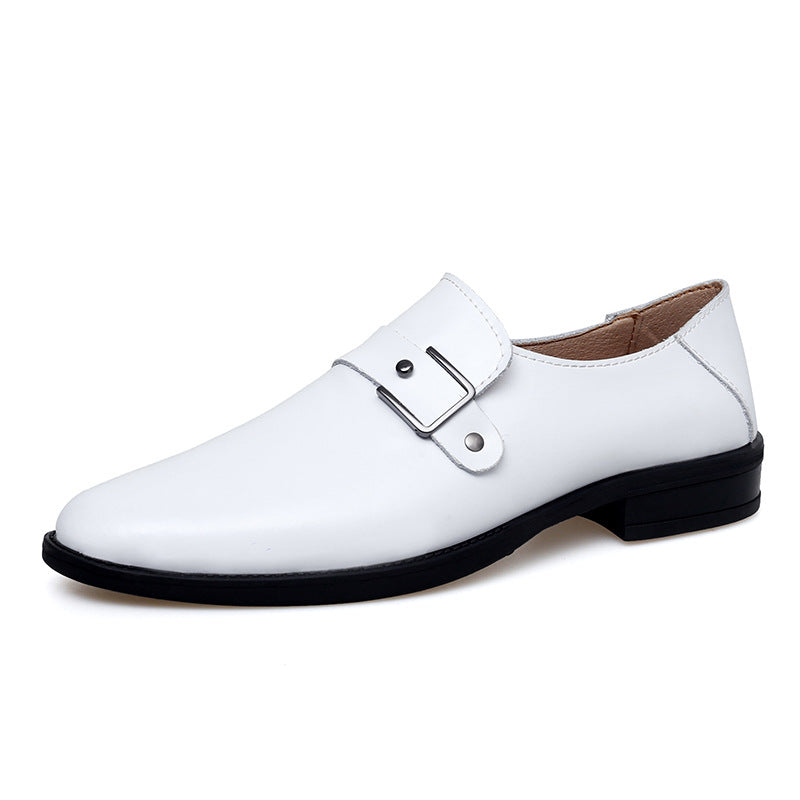 Mocassins cuir hommes | Boucle, élégant | Noir, blanc, kaki