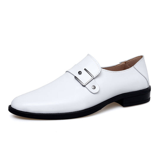 Mocassins cuir hommes | Boucle, élégant | Noir, blanc, kaki