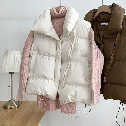 Gilet matelassé court femme oversize automne hiver