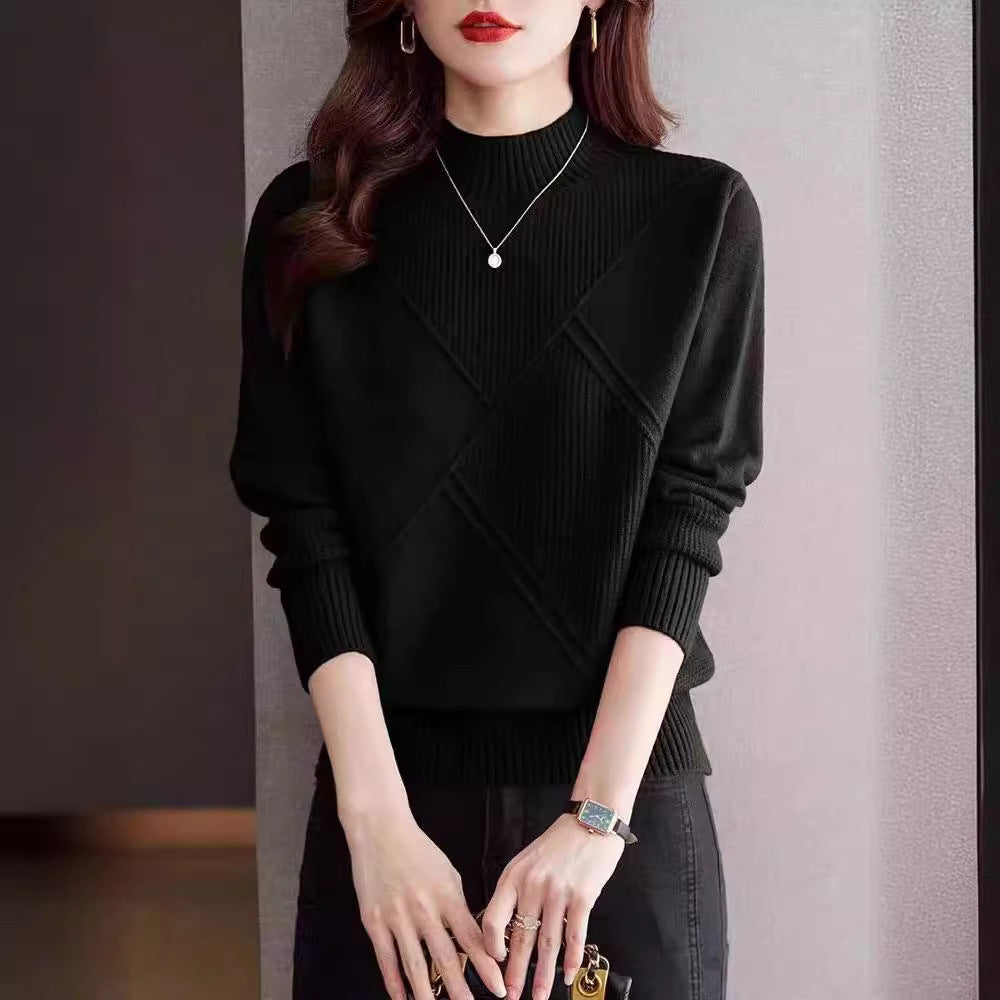 Pull femme | Col roulé, manches longues | Tricot chaud