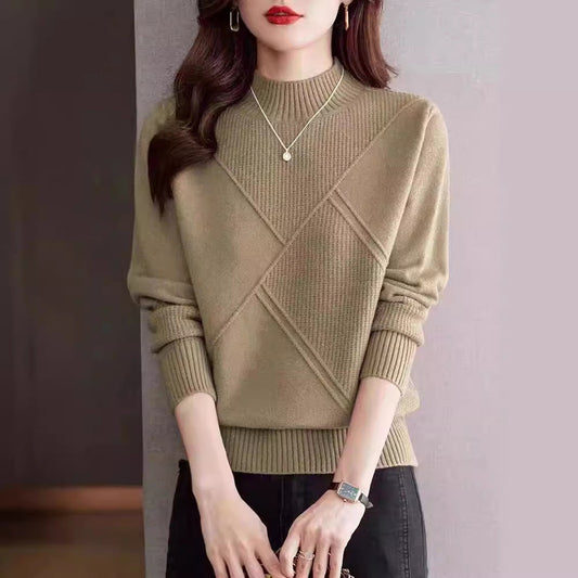 Pull femme | Col roulé, manches longues | Tricot chaud
