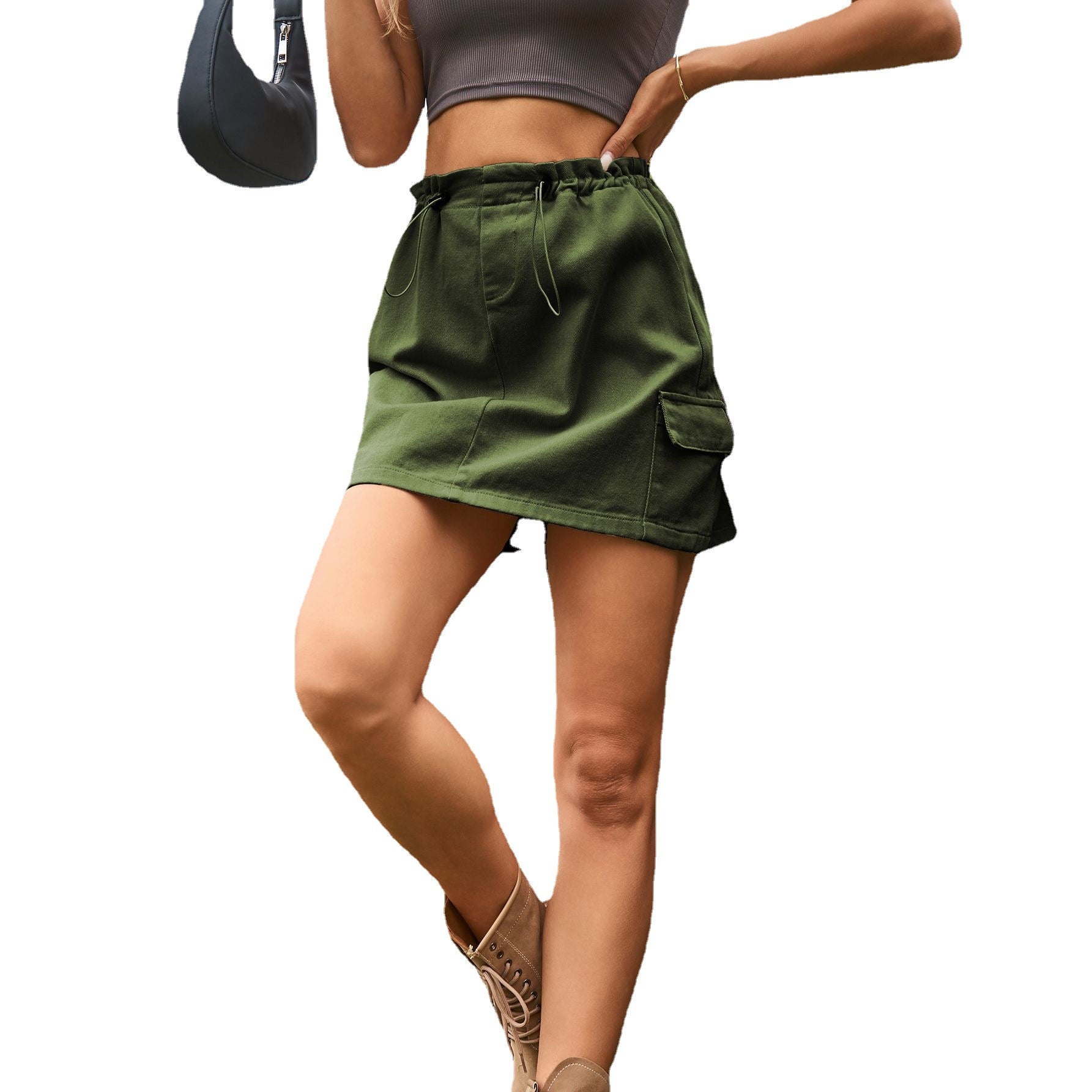 Jupe cargo femme avec poches latérales et taille réglable Chic und Stil-Short en jean-PARIS FEMME