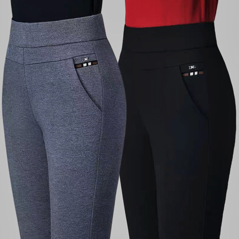 Pantalons femme | Taille haute, tissu élastique | Confort optimal