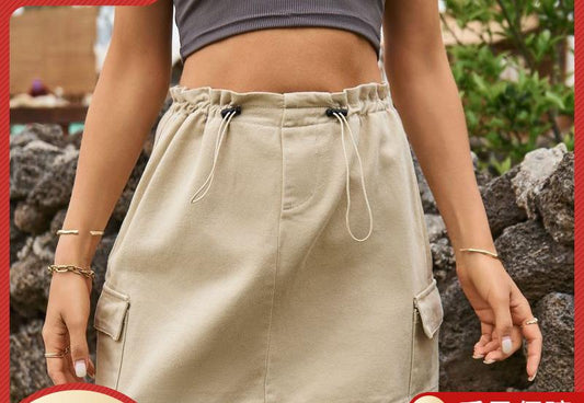 Jupe cargo femme avec poches latérales et taille réglable Chic und Stil-Short en jean-PARIS FEMME