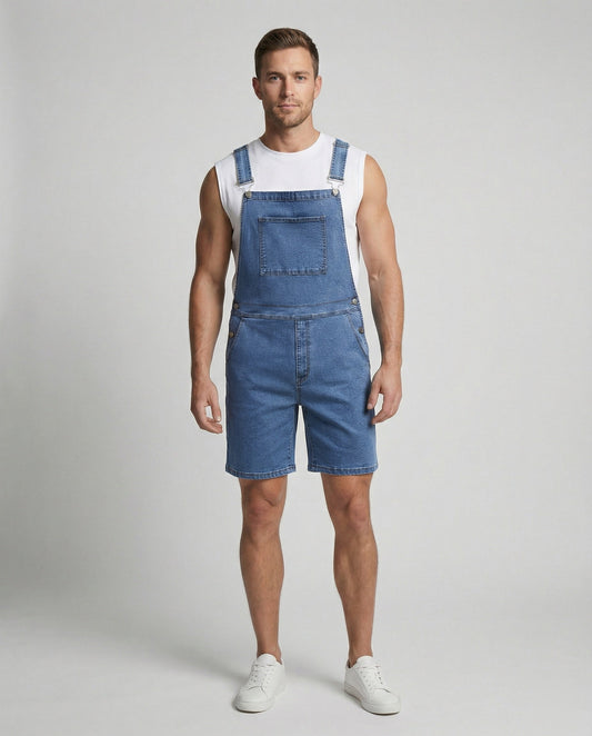 Bermuda Homme Denim à Bretelles | Poches, Été Décontracté