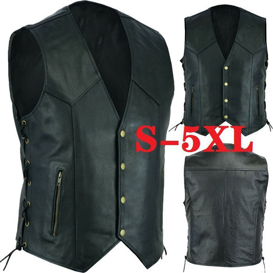 Veste de Moto en Cuir Premium - Style Fort - Confort Optimal