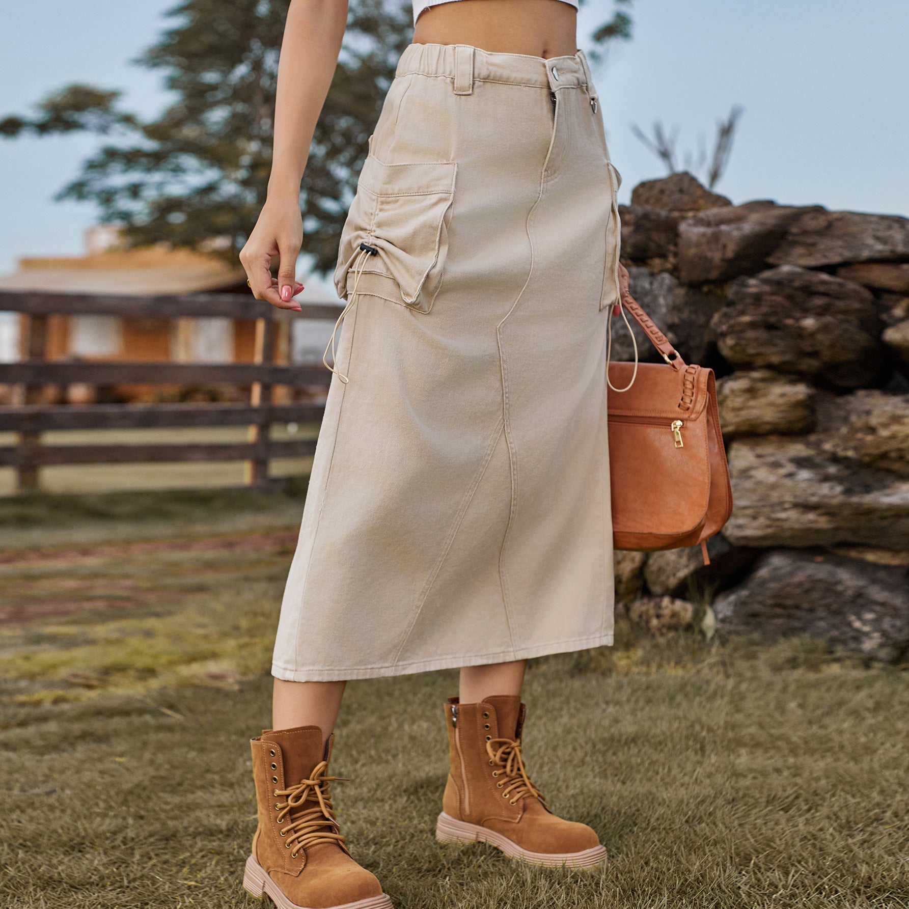 Jupe maxi pour femmes au style utilitaire avec poches pratiques Chic und Stil-Short en jean-PARIS FEMME