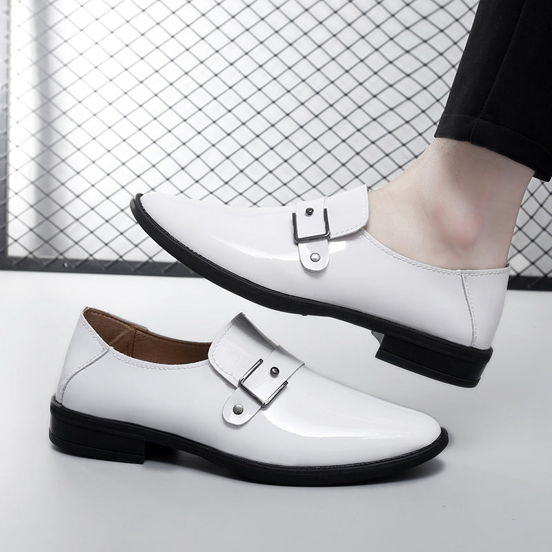 Mocassins cuir hommes | Boucle, élégant | Noir, blanc, kaki