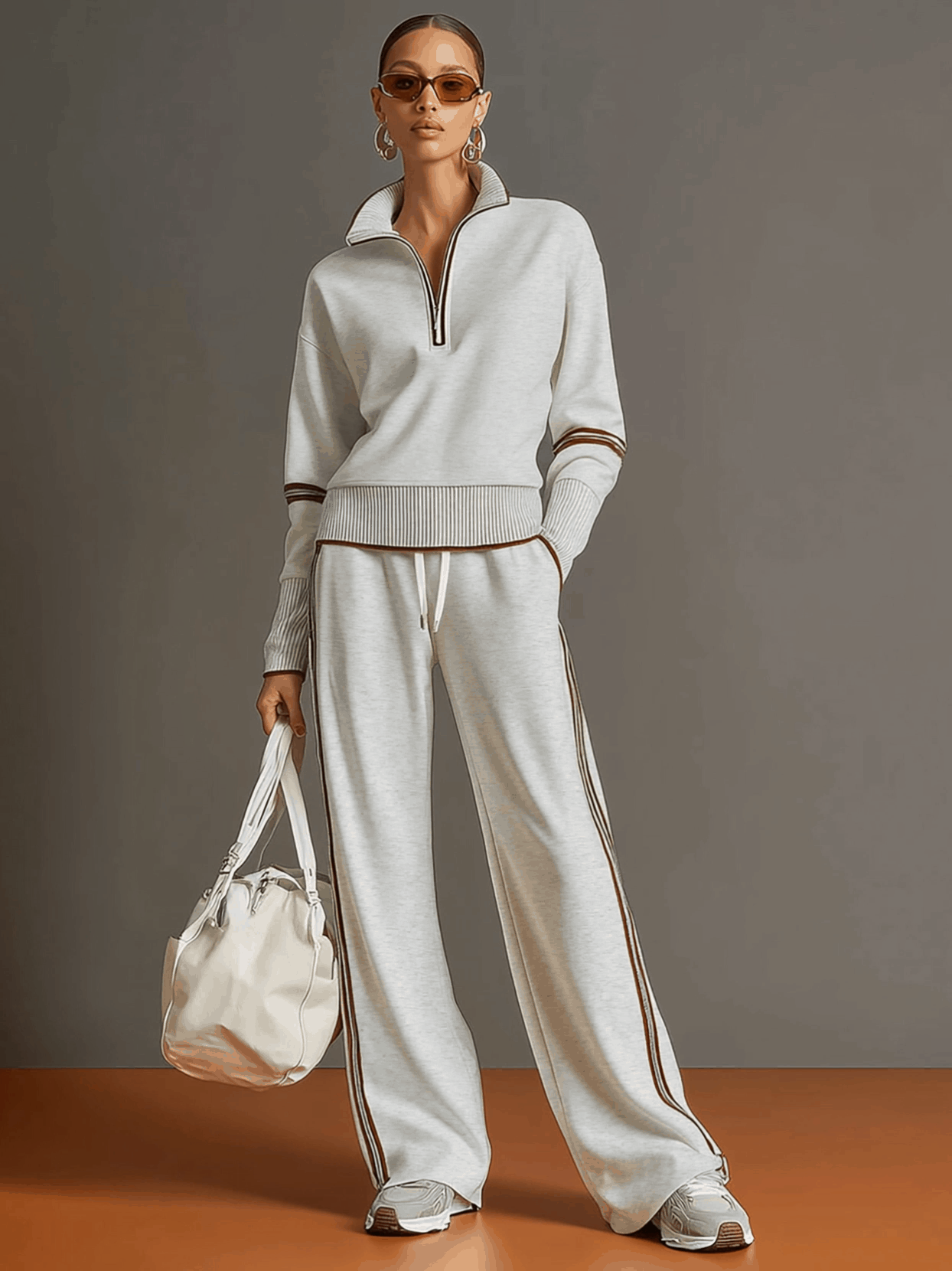 Ensemble Deux Pièces Jambes Larges | Blouse Fluide, Pantalon Ample