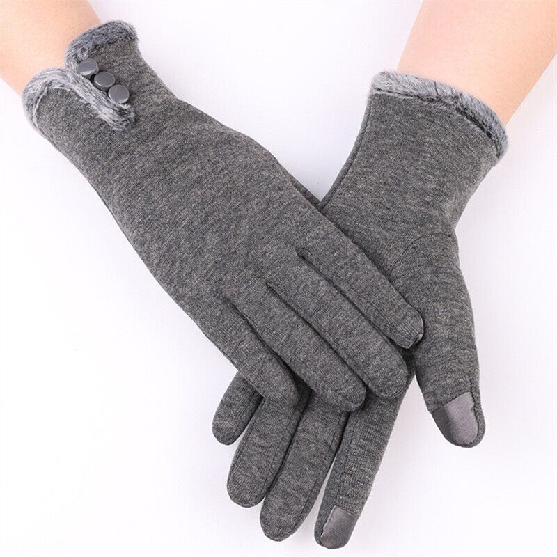Gants femme hiver tactiles en mélange coton laine, compatibles écran smartphone